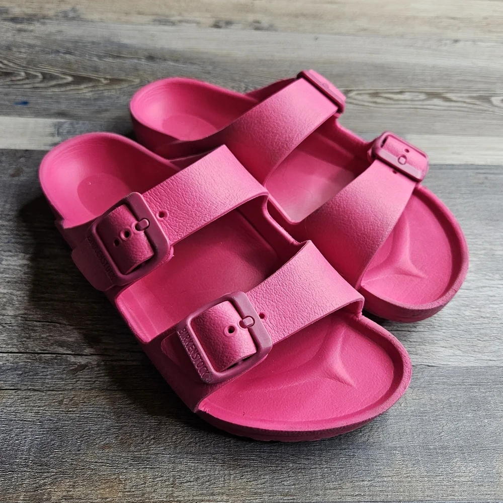 Birkenstock Arizona Rubber Sandals Pink Size 34 = Kids 3-3.5 - Picture 1 of 8